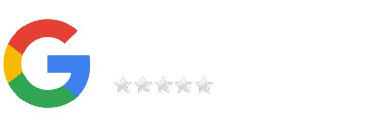 Google logo with five blank stars.