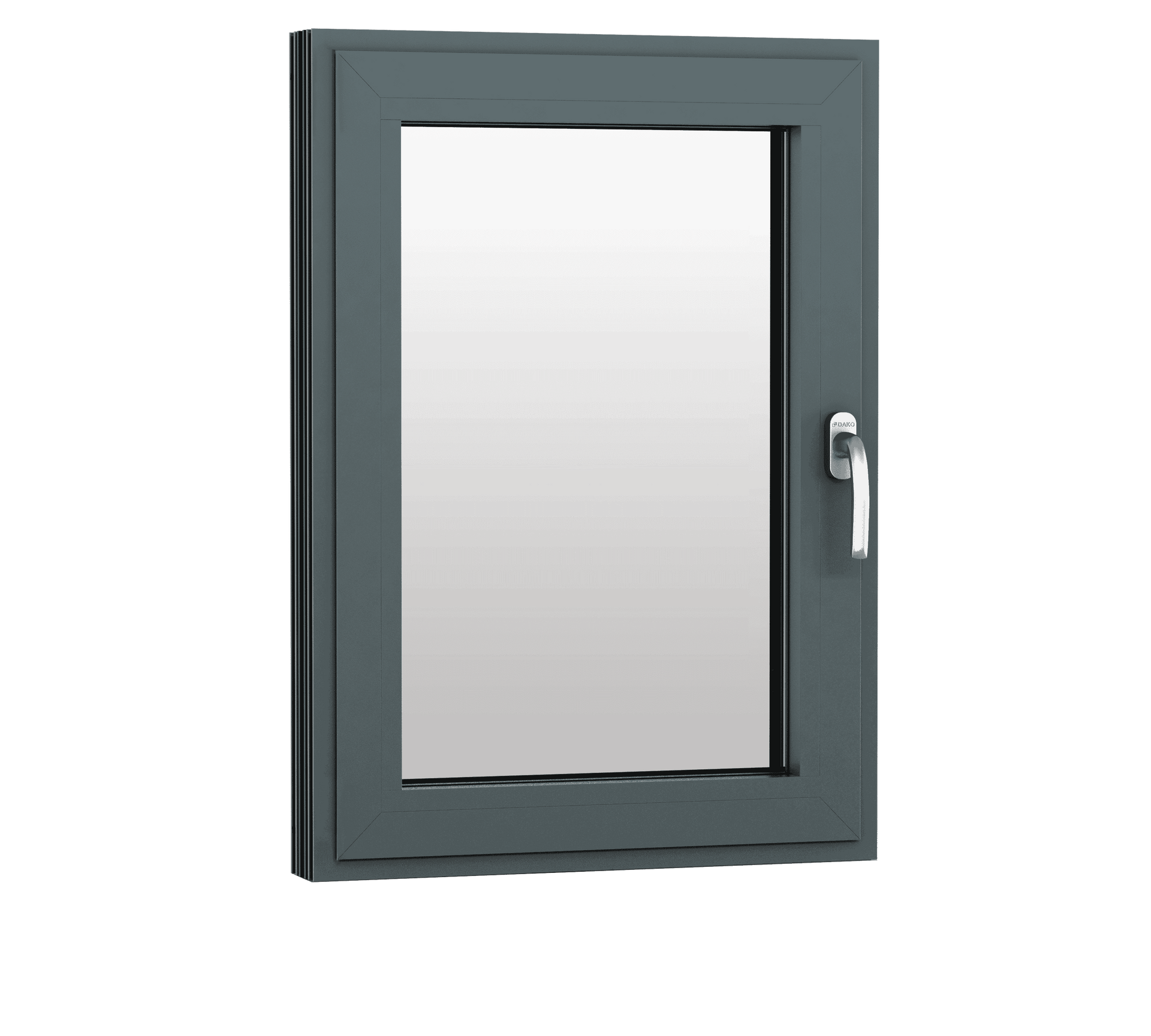 A picture of a window with a handle on a white background.