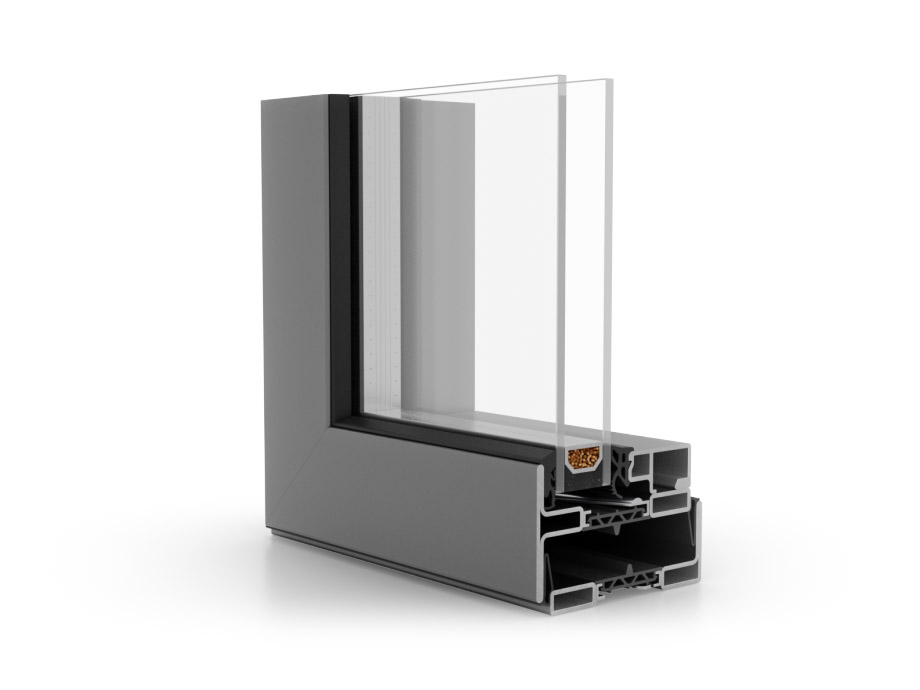A close up of a window frame on a white background.