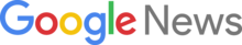 Google News logo with multicolored “Google” text and gray “News” text