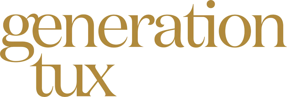 Generation Tux logo in gold.