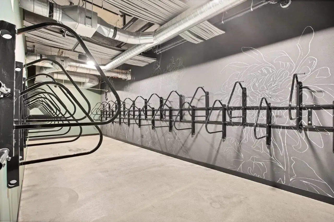 Bike room at Amara in Portland, OR.