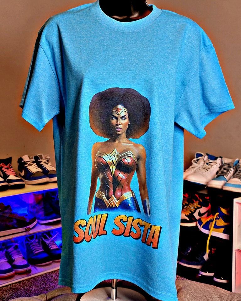 Soul Sista Graphic Tee - Light Blue