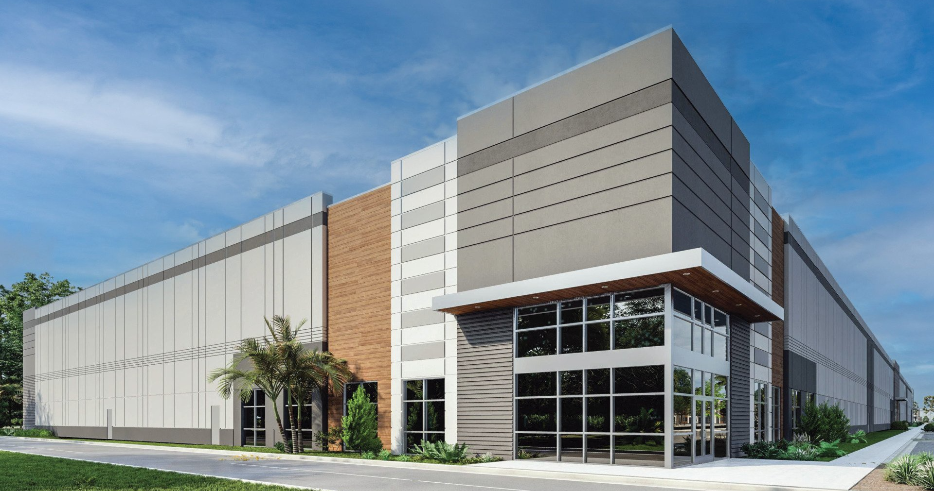 An artist 's impression of a large building with a lot of windows.