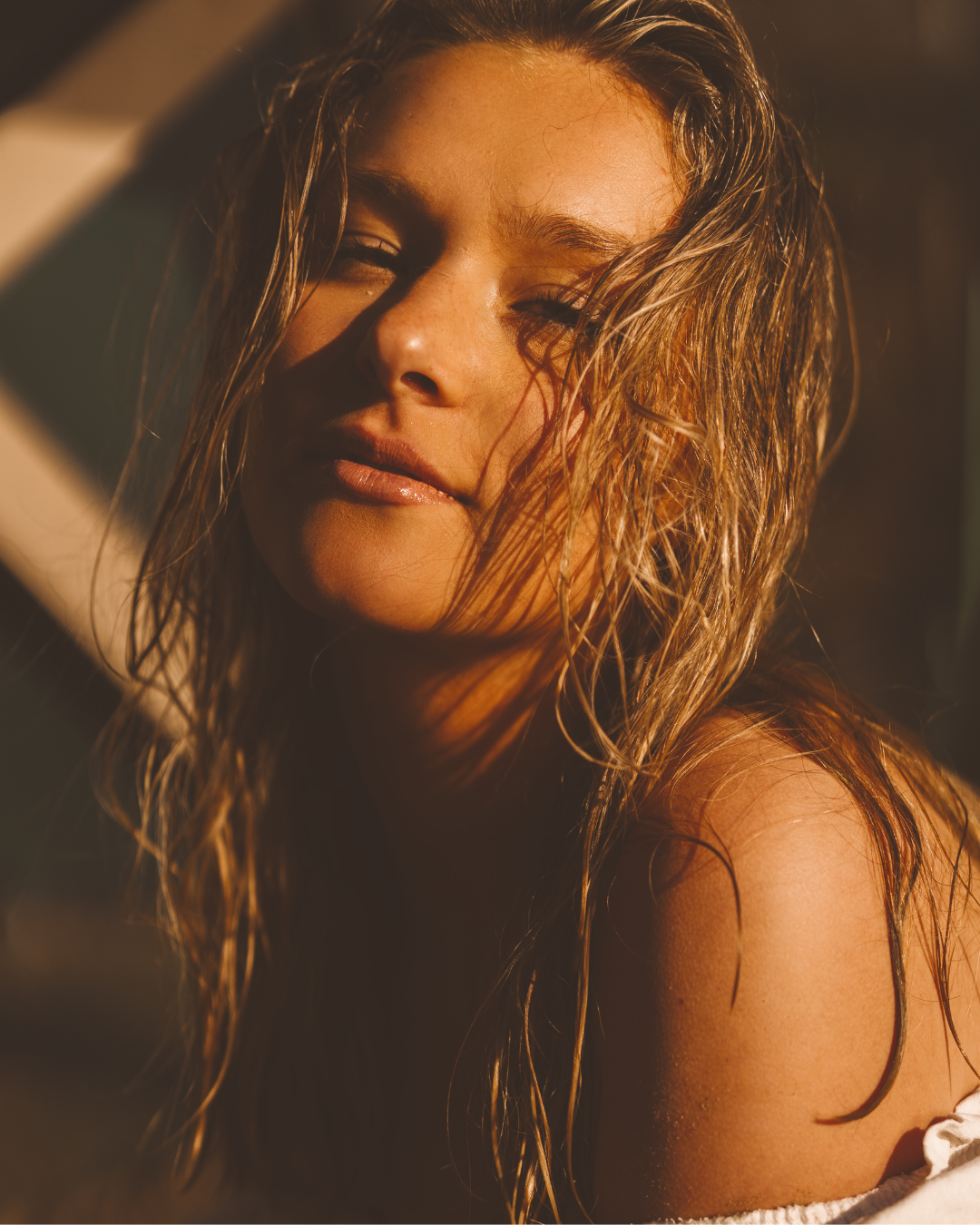 beautiful woman with wet hair 