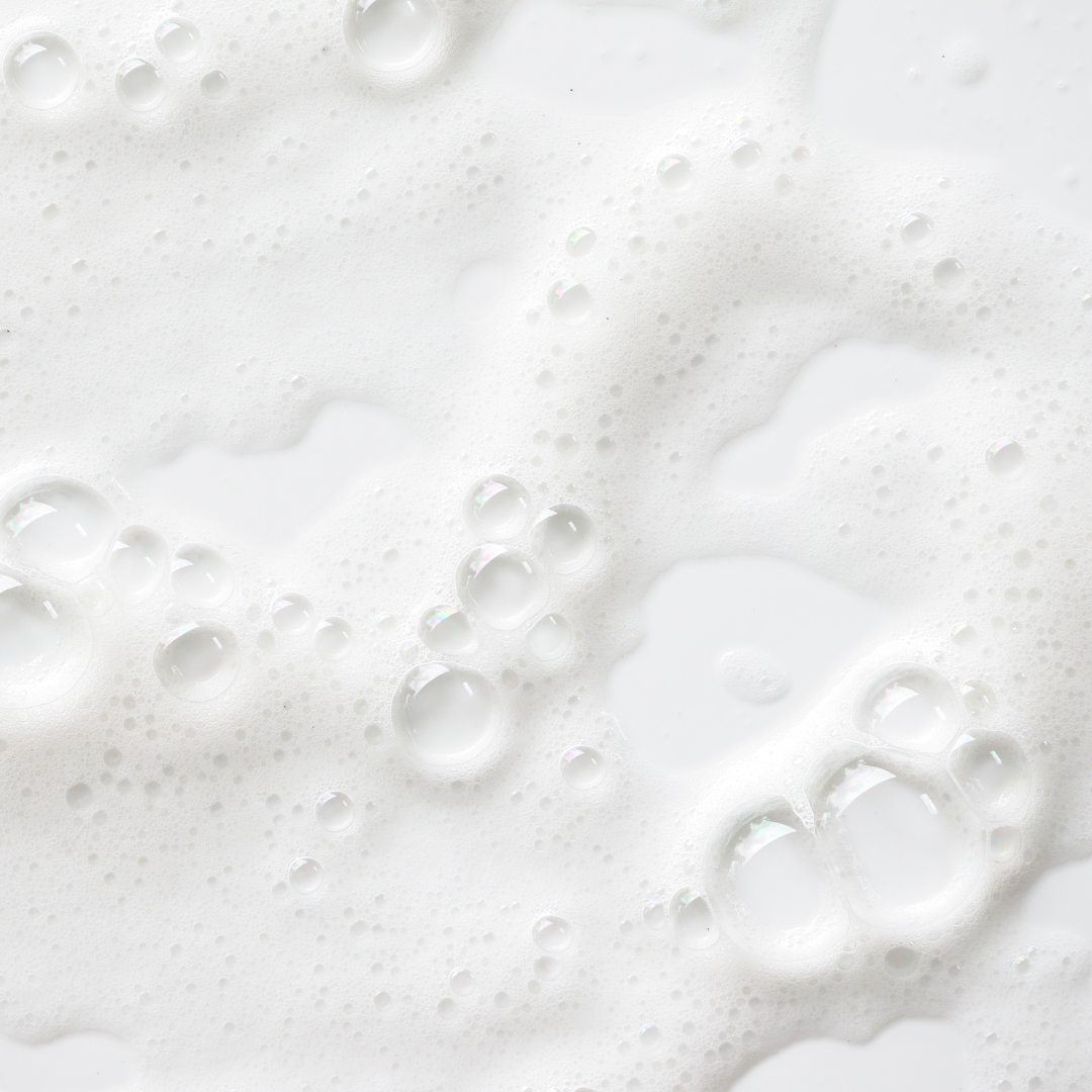 close up image of shampoo suds