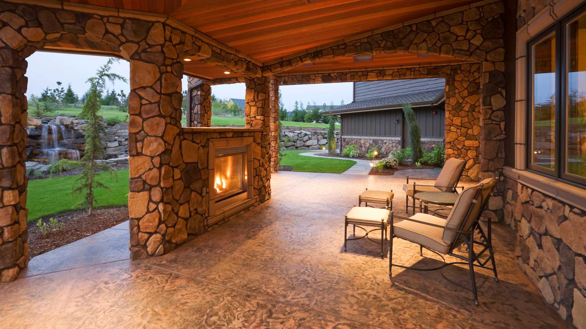 Patio with Fireplace — Omaha, NE — Precision Surface Restoration