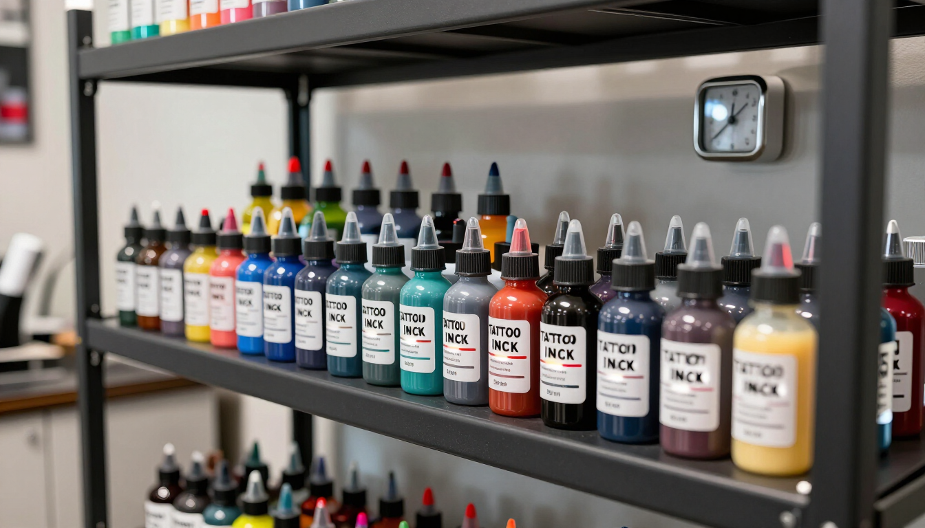 Estante de almacenamiento de tintas para tatuaje