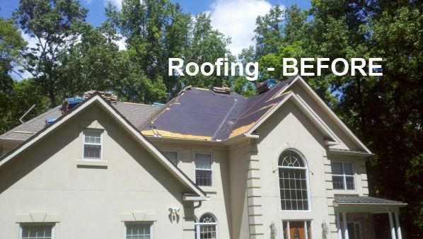a picture of a house before roofing is shown