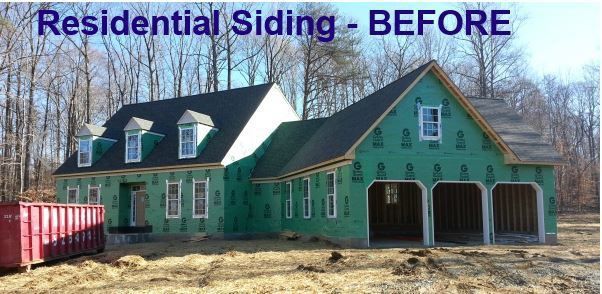 a picture of a residential siding before being installed