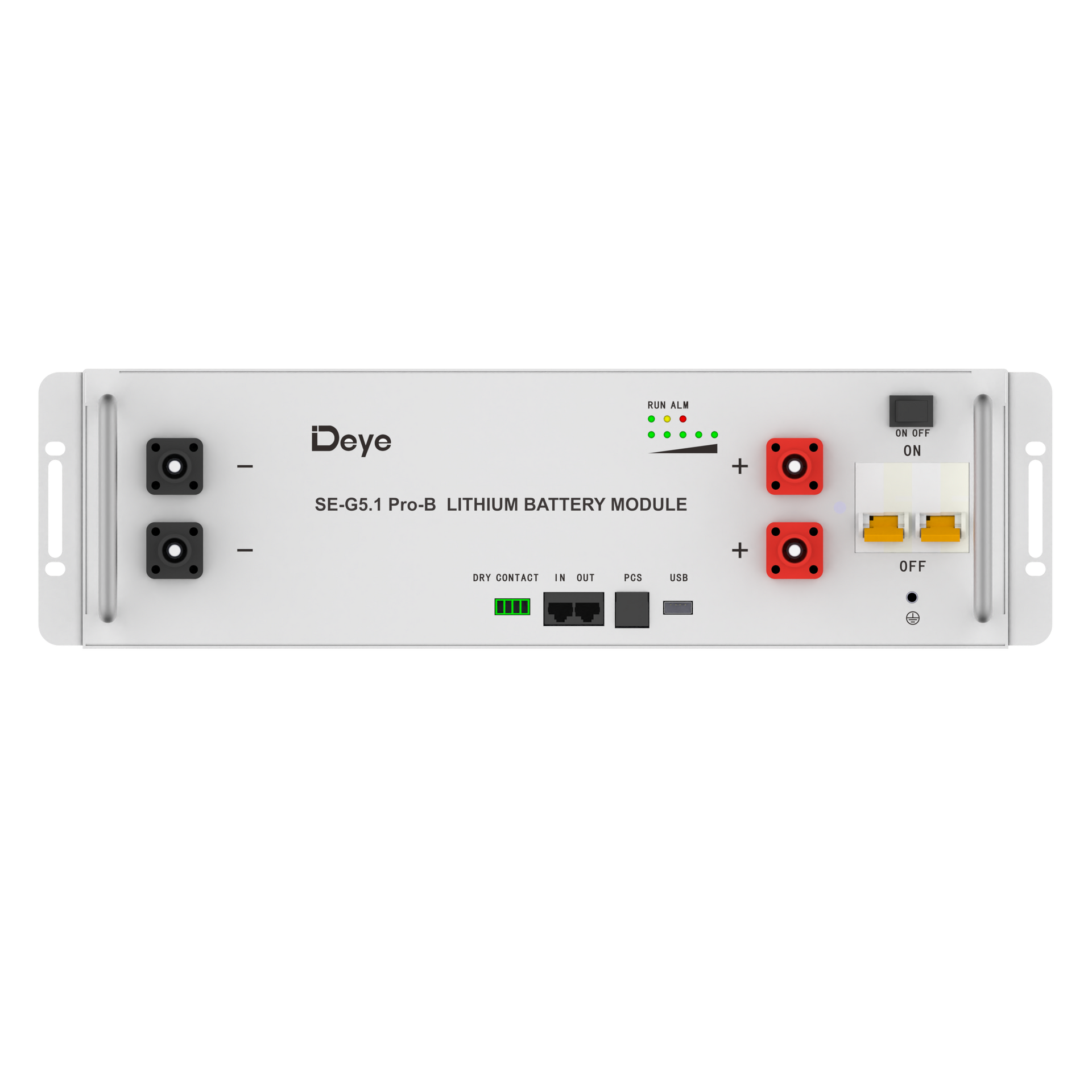 Sol-Ark 12K solar inverter and a battery module, both white with blue and yellow accents, on a white background.