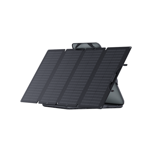 Foldable black solar panel.