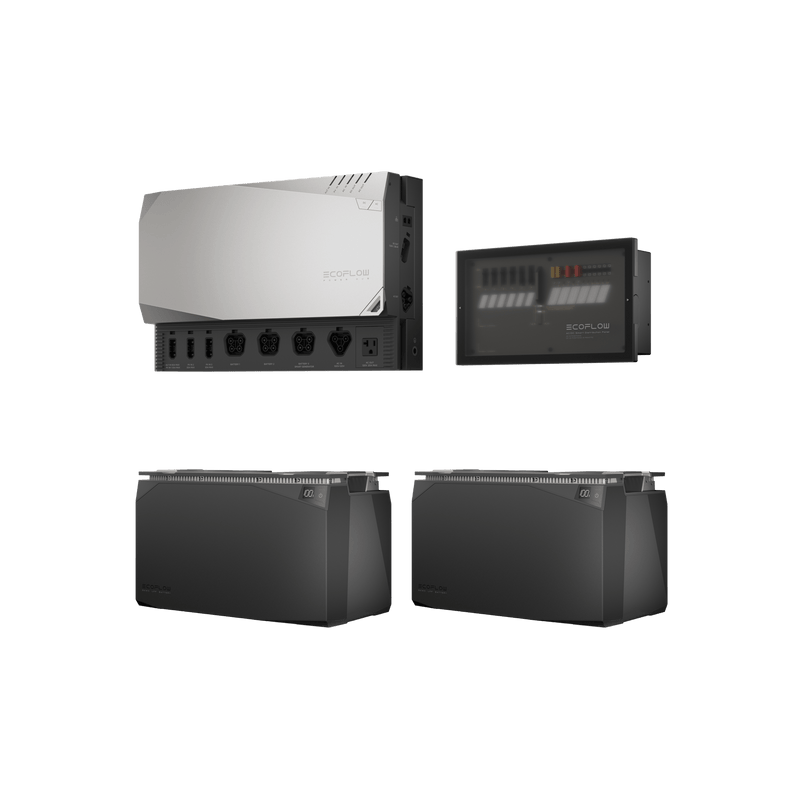 A white and black power station with two connected black batteries.