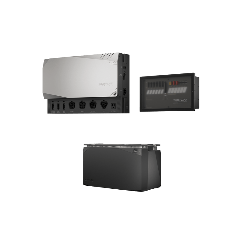 Two rectangular power stations, top silver, bottom black.