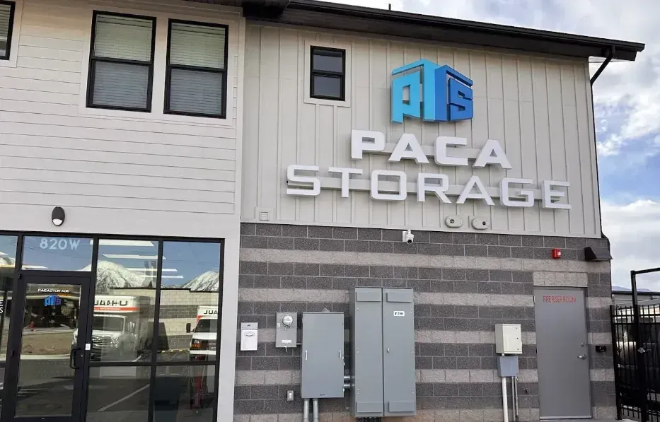 PACA Self Storage office building and storage units at 820 W Utah Ave in Payson, Utah