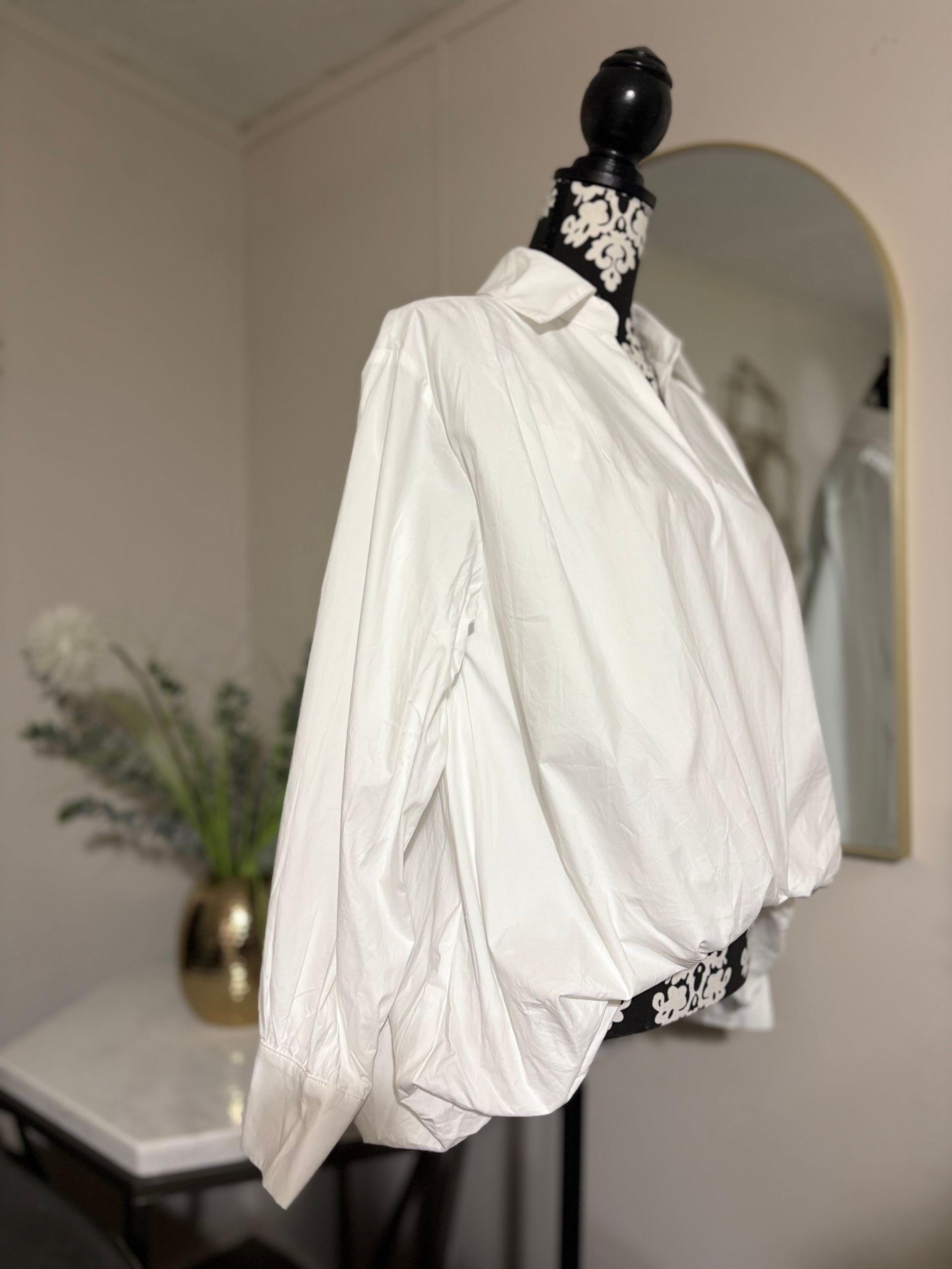 Puffy White Blouse