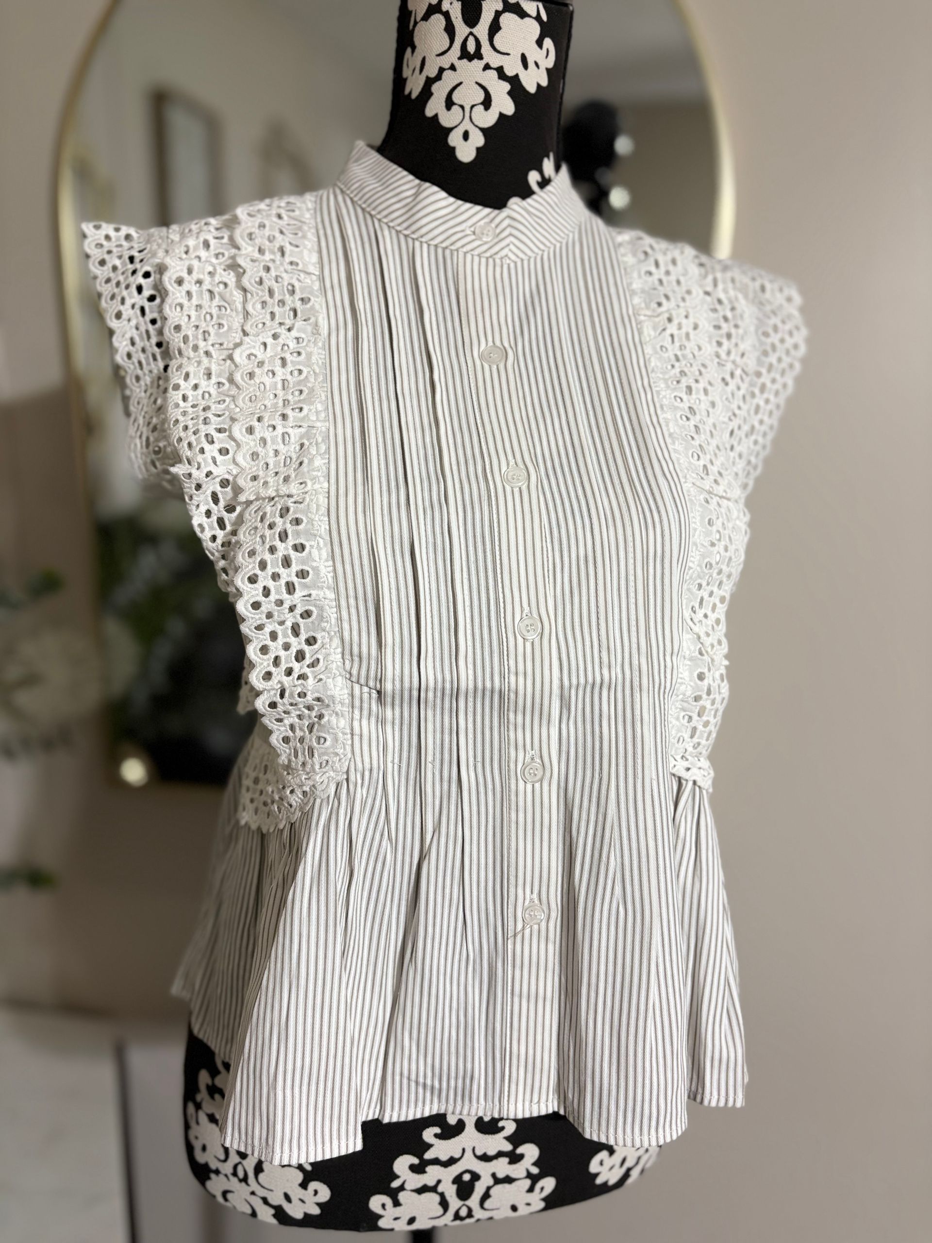 White Lace Detail Blouse