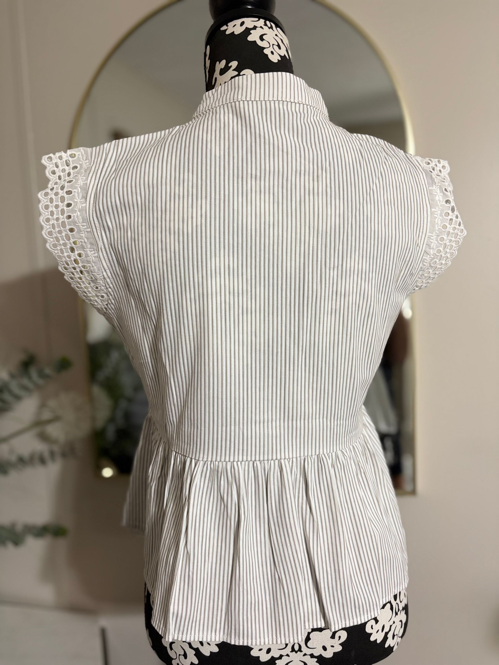 White Lace Detail Blouse