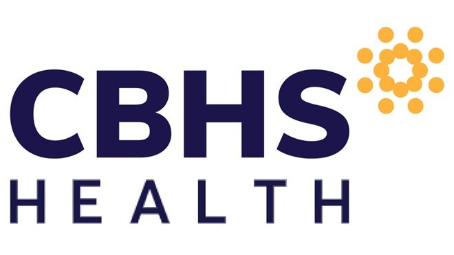 A logo for cbhs health with a sun in the middle.