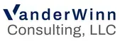 The logo for VanderWinn Property Management, featuring a dark blue checkmark symbol above the name.