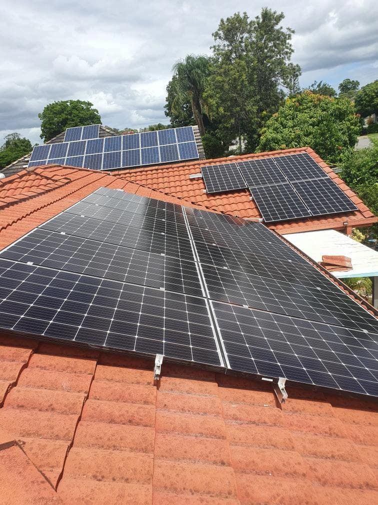 A Roof With a Lot of Solar Panels on It — D.J. Whatley & Son Pty Ltd in Ormeau Hills, QLD
