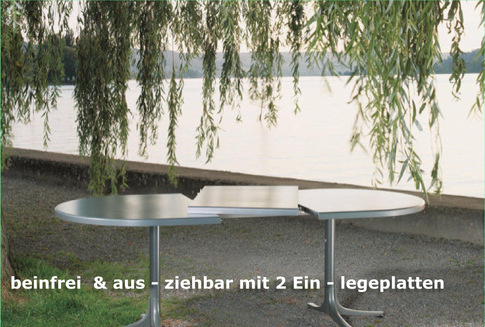 ausziehbarer Fiberglastisch,
fast unverwüstlich, 
zur Selbst-Reinigung aufstellbar, mit Sturmsicherung
beinfrei, selbstnivellierend,
Farbauswahl-Mix
#steinhauer.top