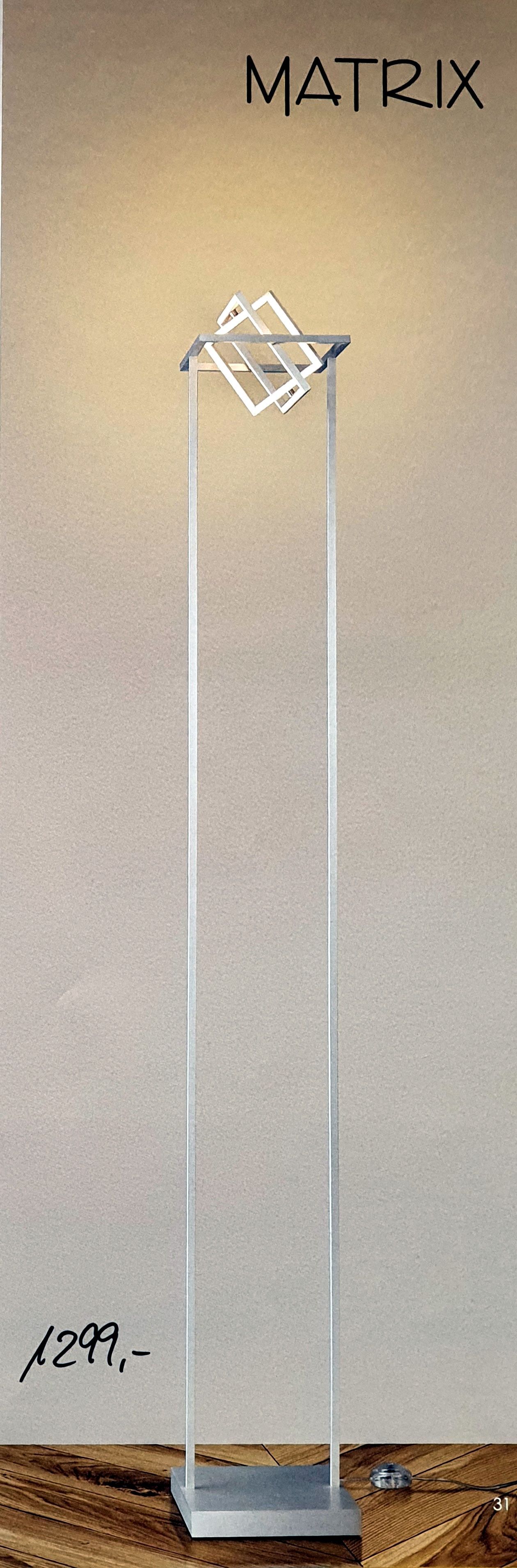 #Lichtobjekt, #Stehleuchte #Matrix,25 x 25 x 181 cm, 31W = 4.800lm, mit 2 gegenseitig #verdrehbaren Lichtrahmen, (#Escale) #ALU-farbig,
#Ausstellungs-Modell,
#Sonderpreis: 999,- €
#steinhauer.top