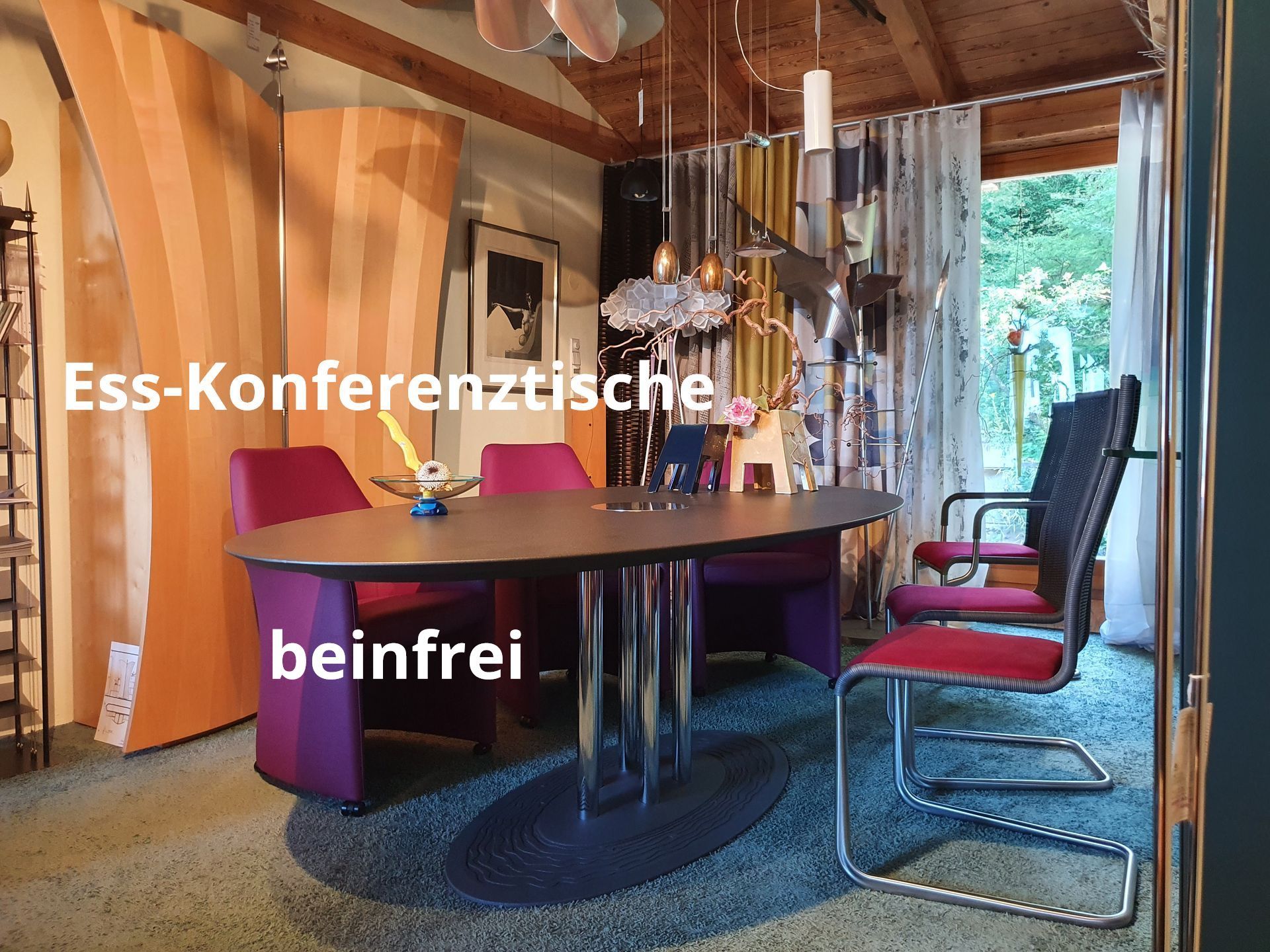 eleganter Ess- Konferenztisch - beinfrei, #designmöbel, #design-tische, #steinhauer.top #thebe-ausstellungsmodell, #leolux,