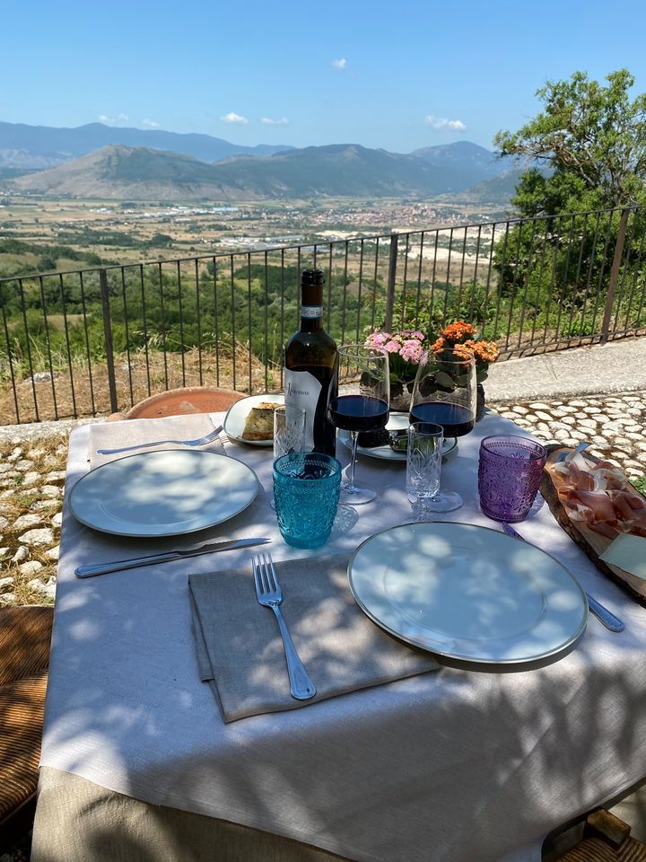 Outside table at our typical Abruzzo restaurant