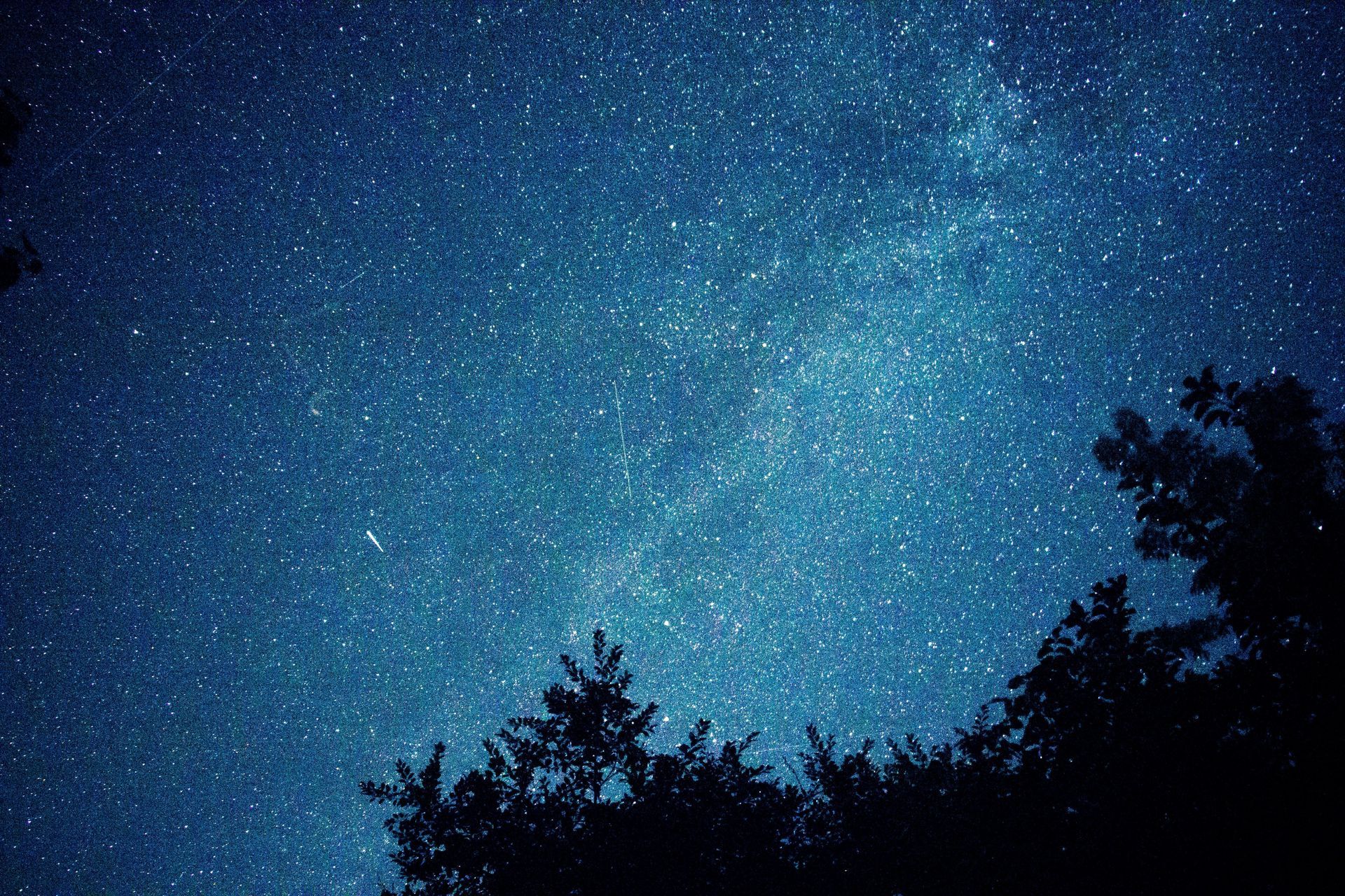 Star-filled night sky over River of Love Cabins near the Texas-Oklahoma border