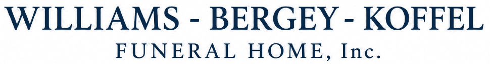 Williams-Bergey-Koffel Funeral Home, Inc. logo with blue text on white background