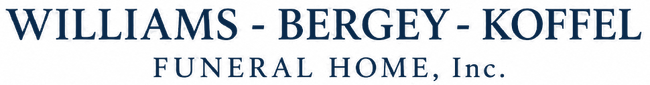 Williams-Bergey-Koffel Funeral Home, Inc. logo with blue text on white background