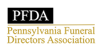 PFDA logo with Pennsylvania Funeral Directors Association text in black and gold