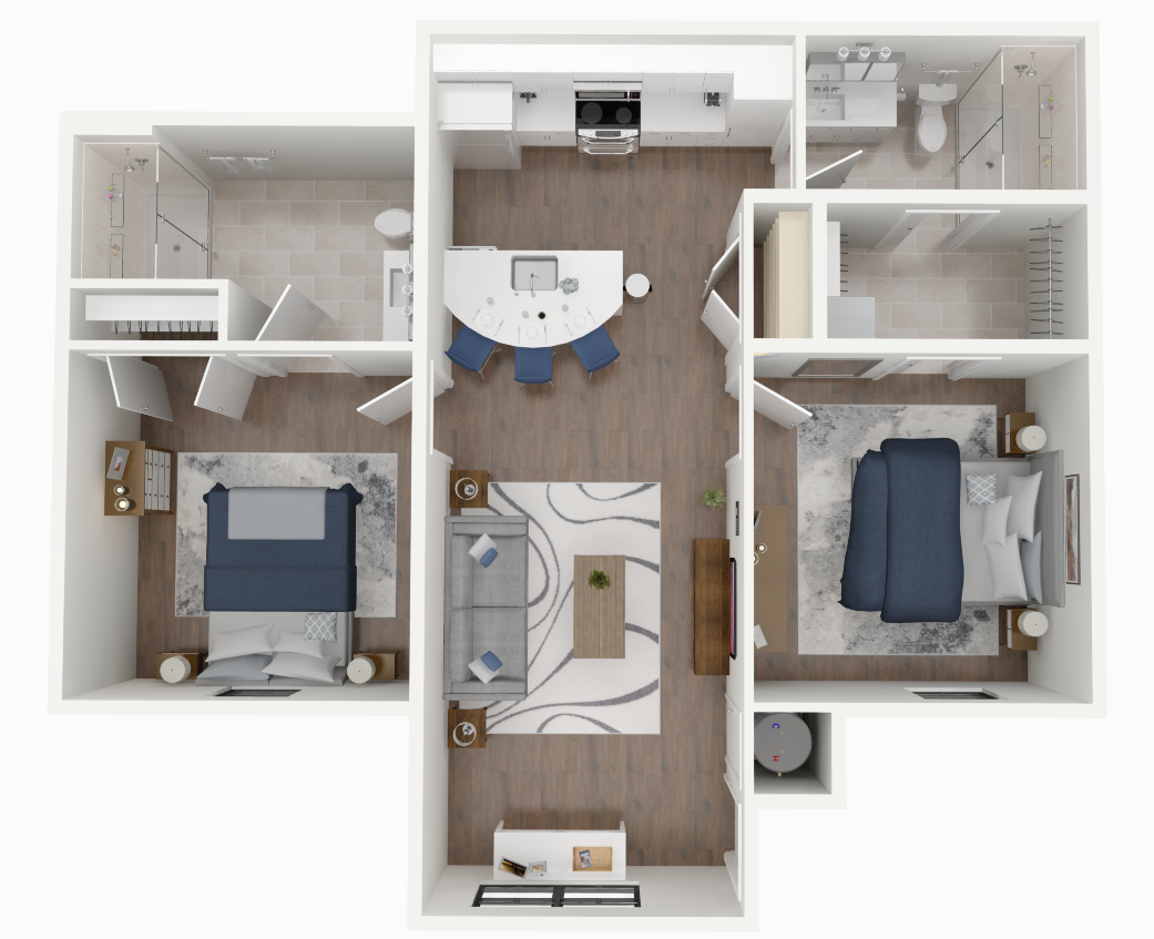 2 bed 2 bath floor plan