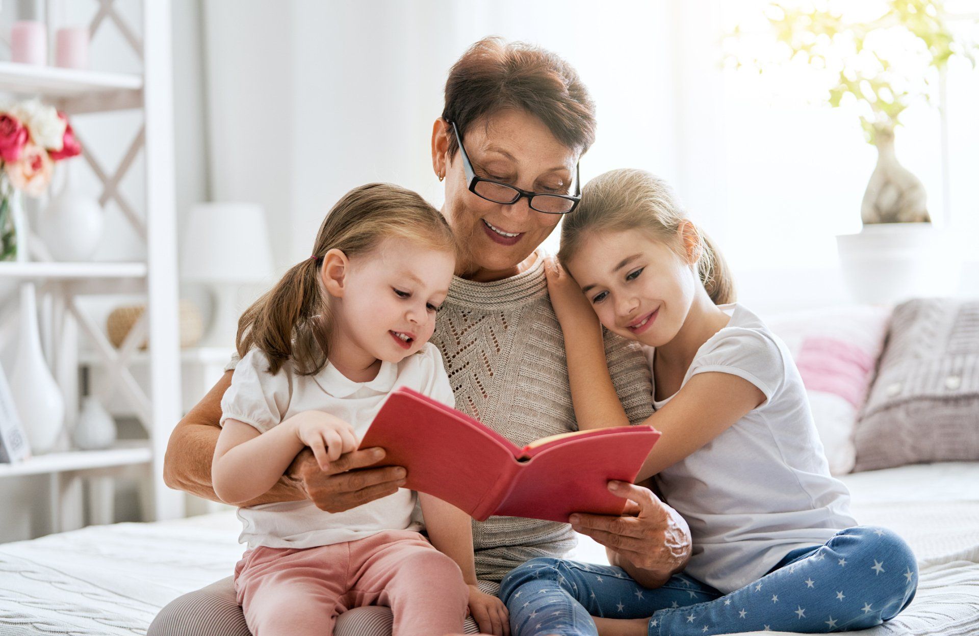 grandma with kids