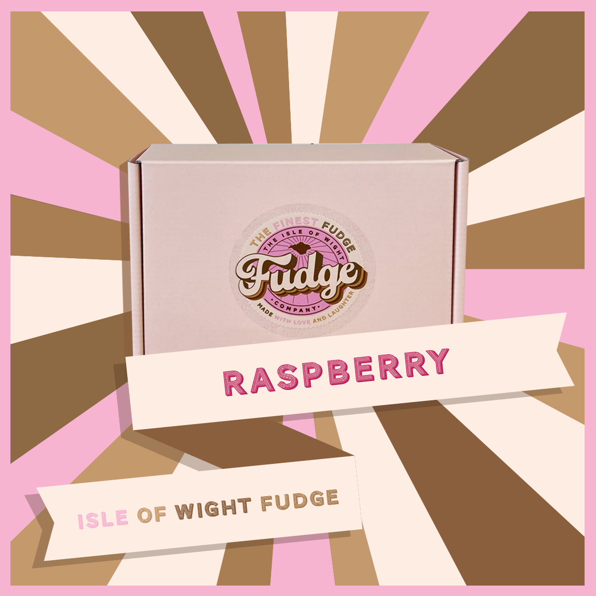 box of raspberry fudge