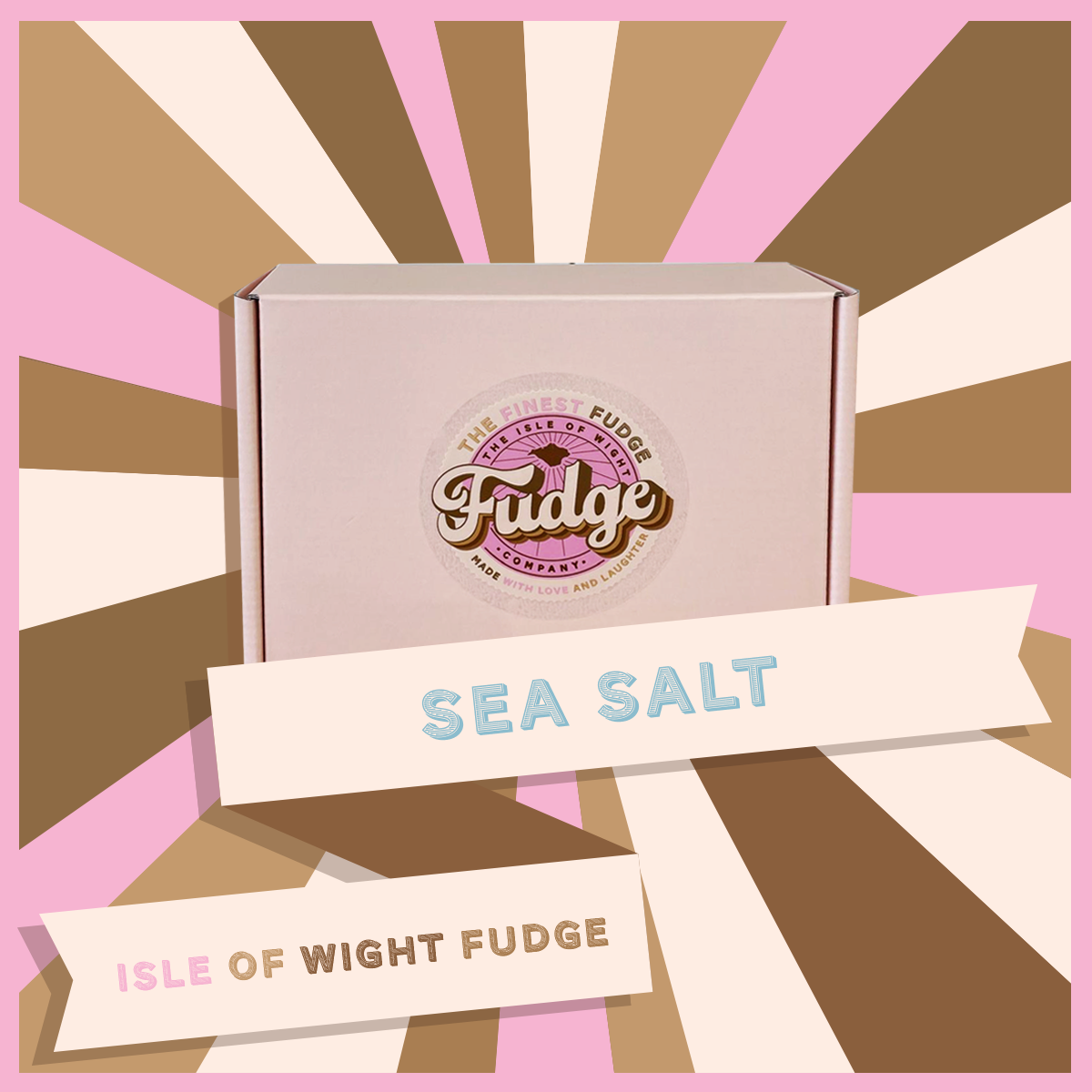 box of sea salt fudge