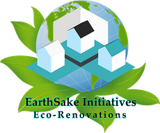 EarthSake Initiatives Eco-Renovations logo with green leaves, globe, and house icons