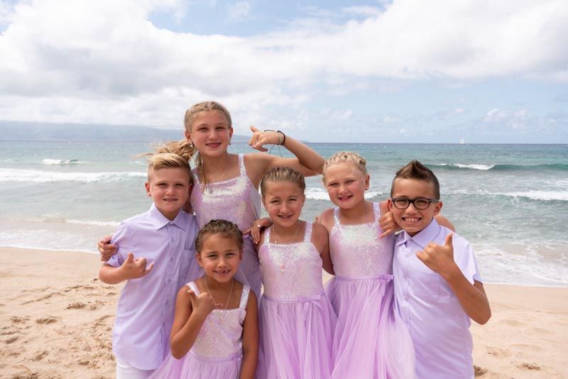 children on beach