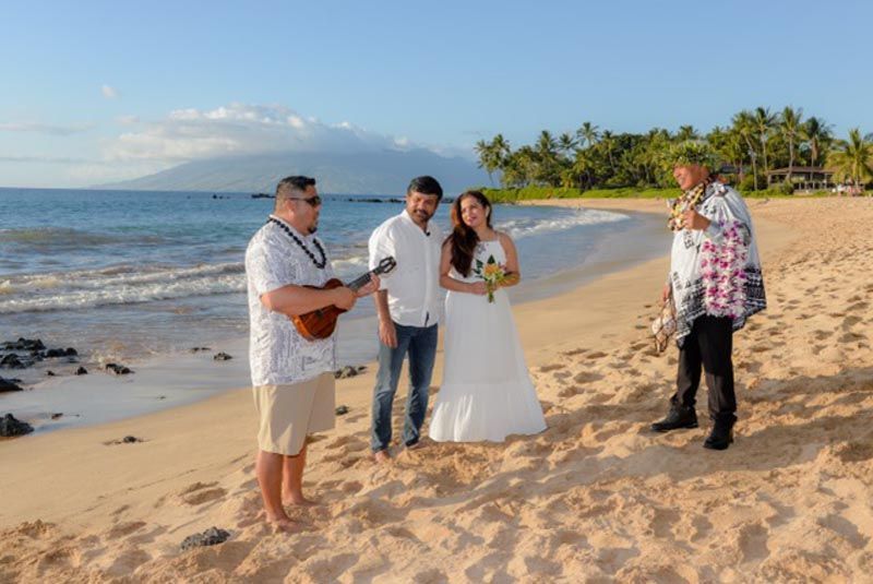 small group on beach