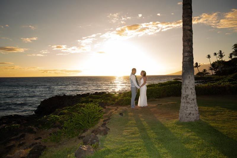 couple on beach at sunset