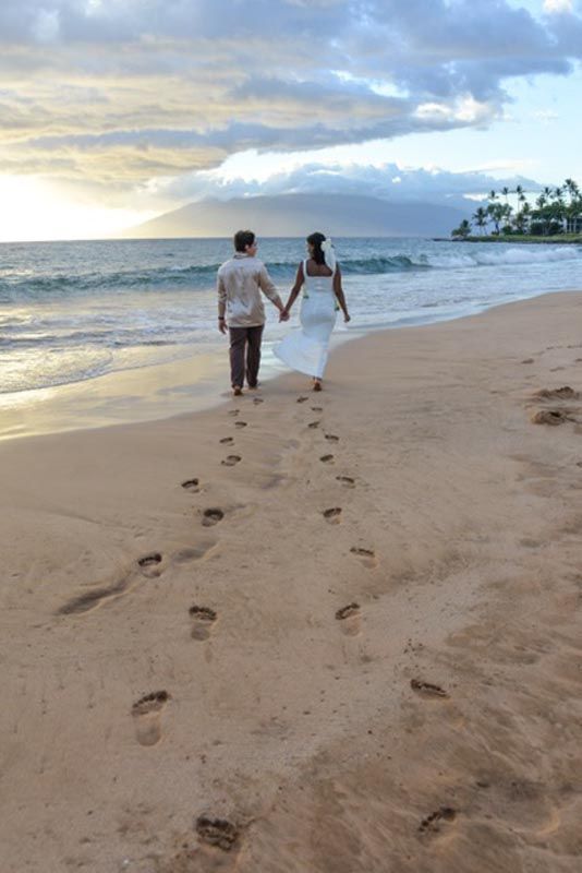 couple walking on beach