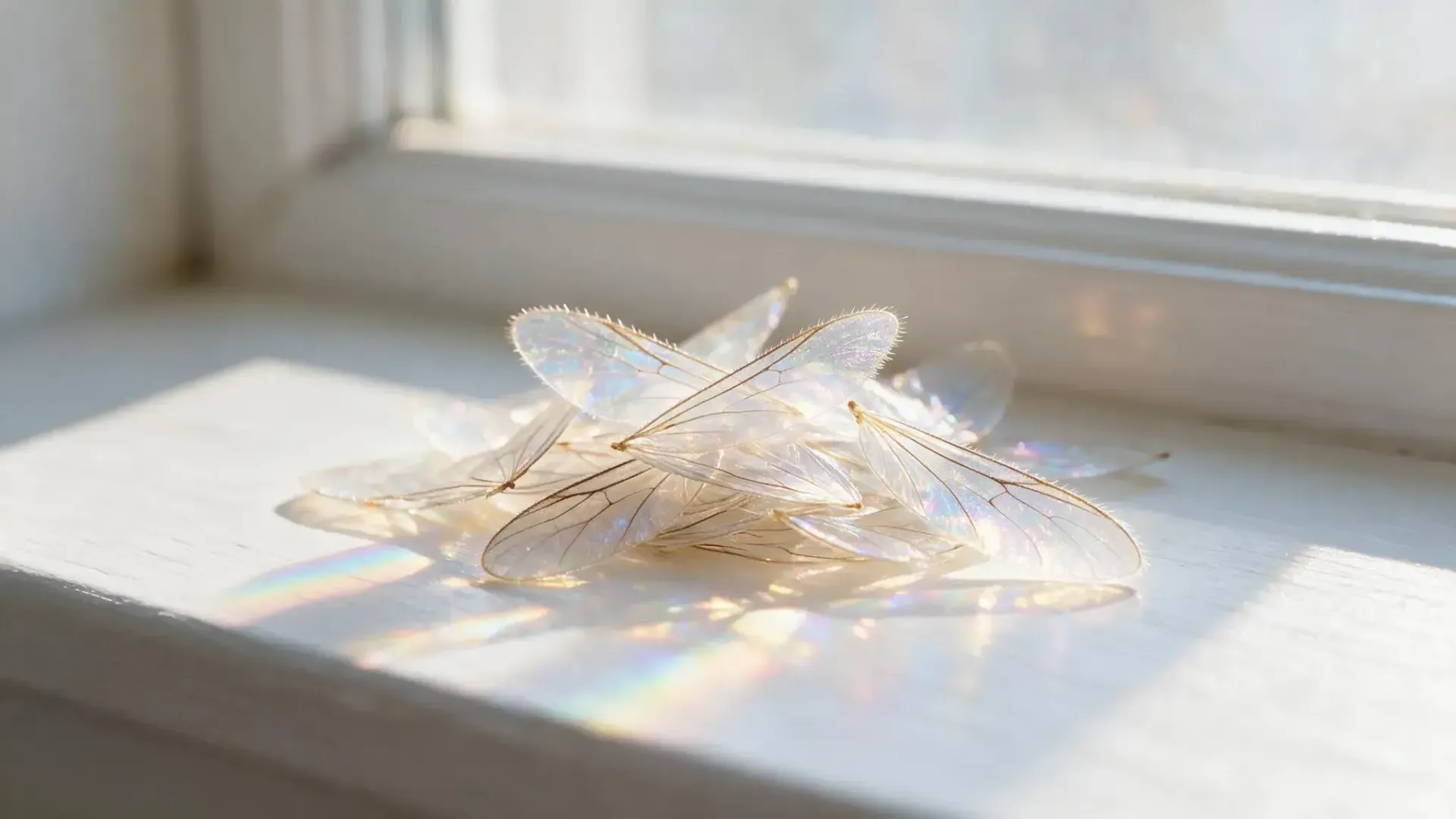 Discarded termite wings scattered on a sunlit windowsill inside a Townsville home