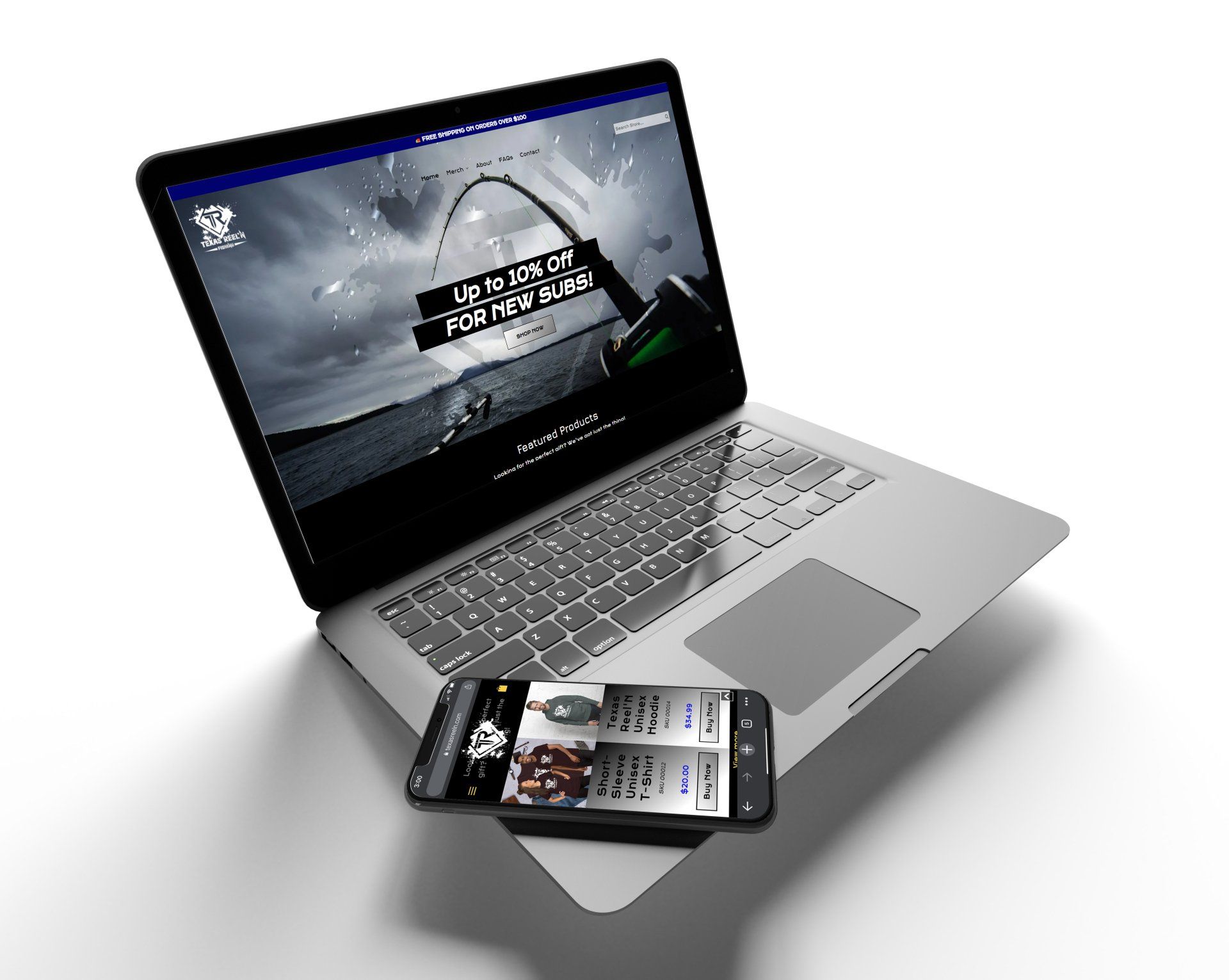 A laptop and a cell phone on a white surface