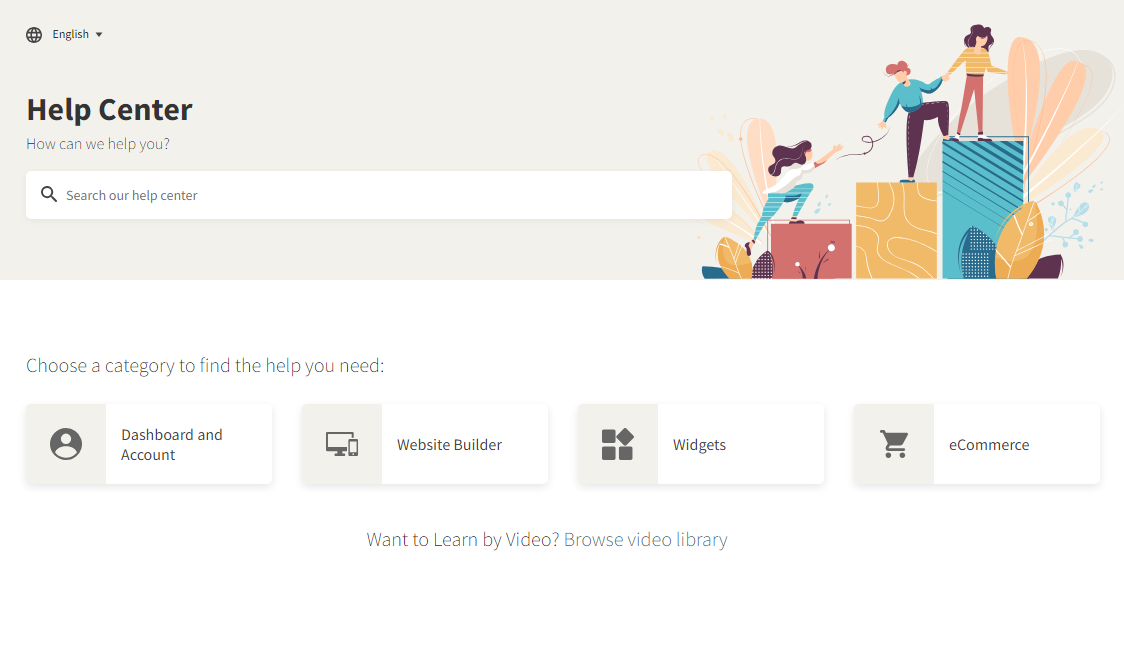A screenshot of the help center page of a website.