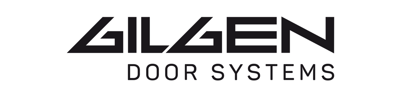 Un logo in bianco e nero per i sistemi di porte Gilgen