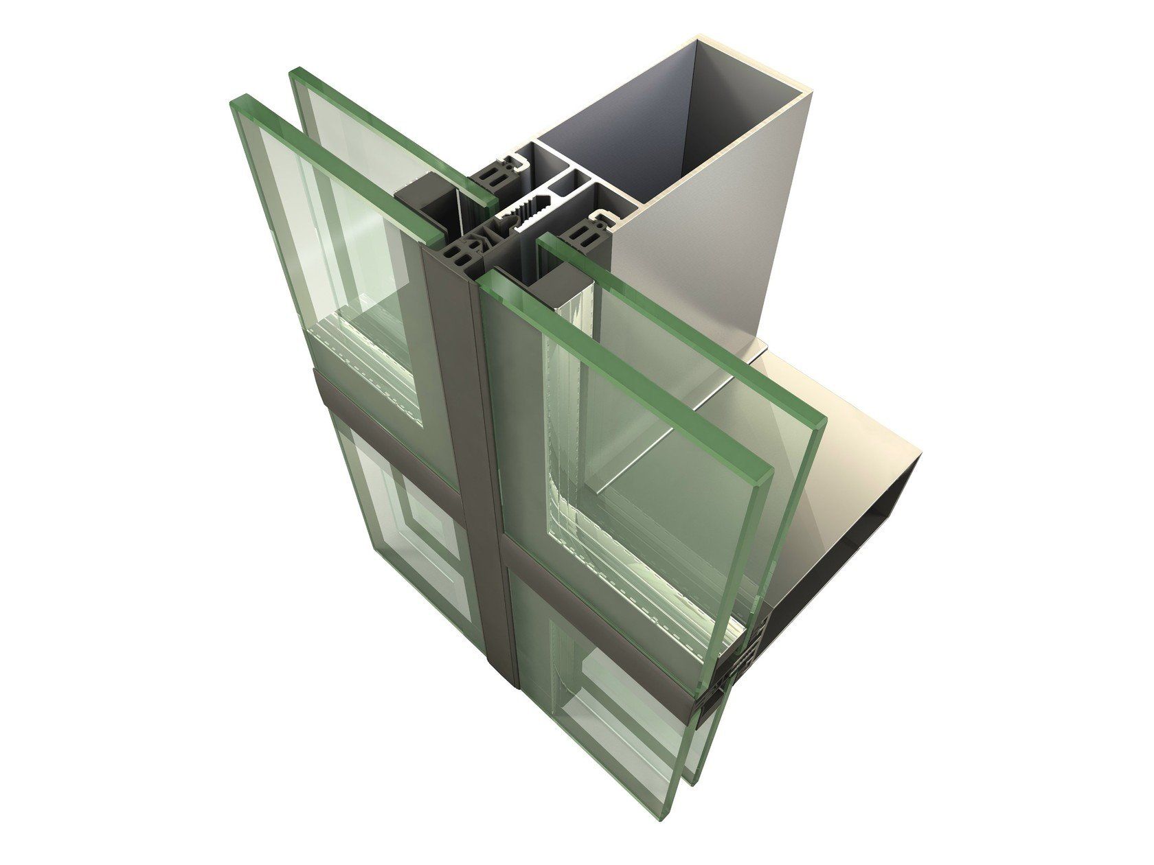 Un modello 3d di un edificio con molte finestre