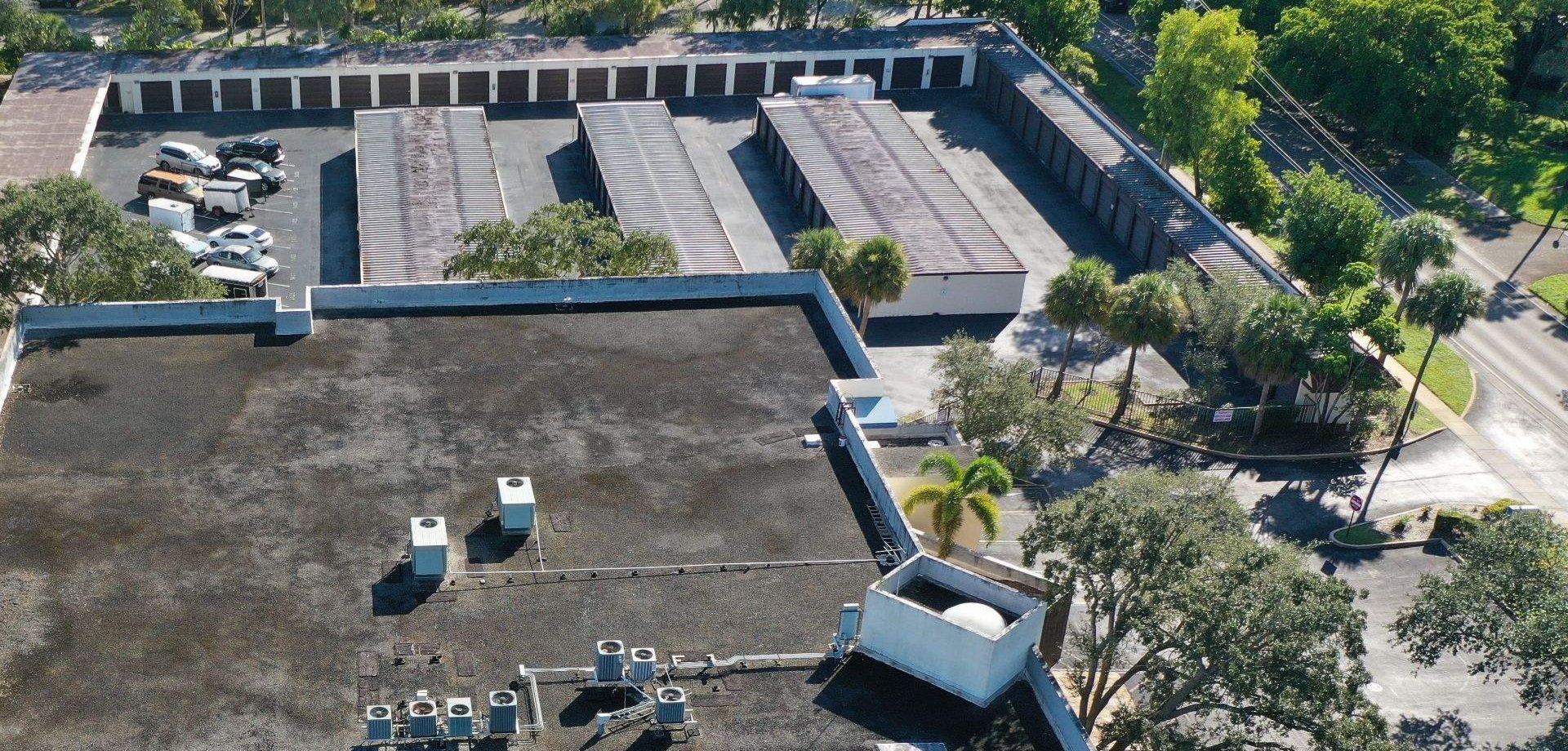 Aerial view of commercial property in Plantation FL