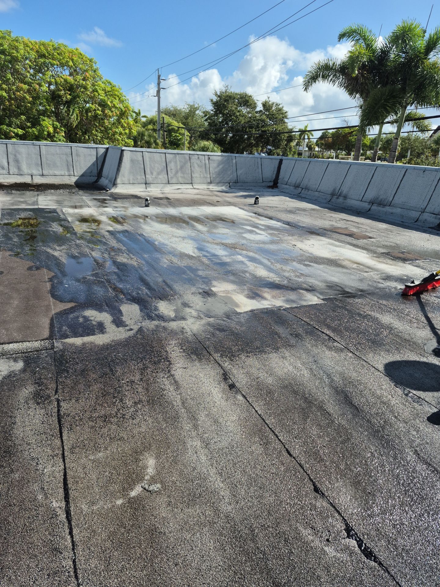 Ponding water on flat roof