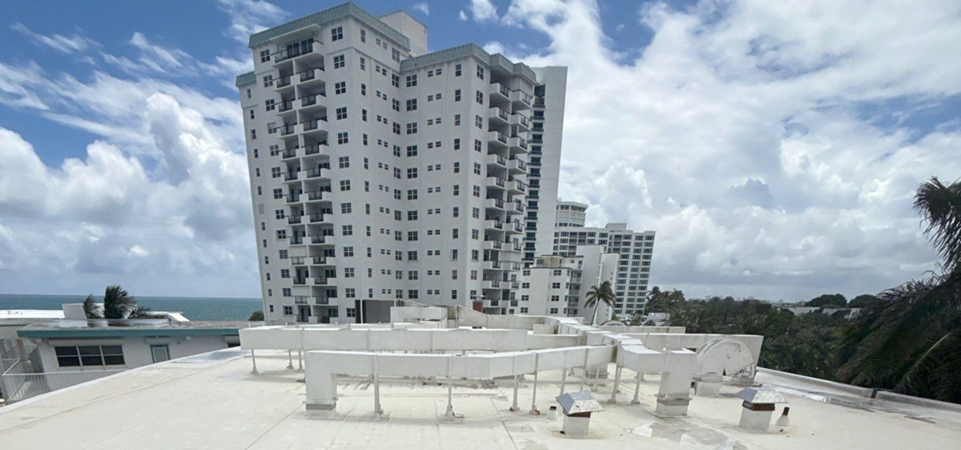 High rise building roof in Pompano Beach FL